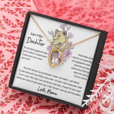 Aan Mijn Dochter - Hart ketting - Leeuwin - Liefs Mama - CustomLove.nl