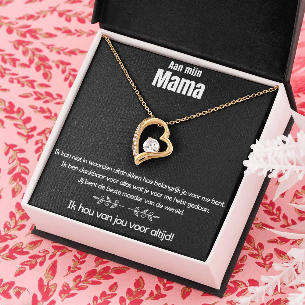 Aan Mijn Mama - Ik hou van jou voor altijd - Hart ketting - CustomLove.nl