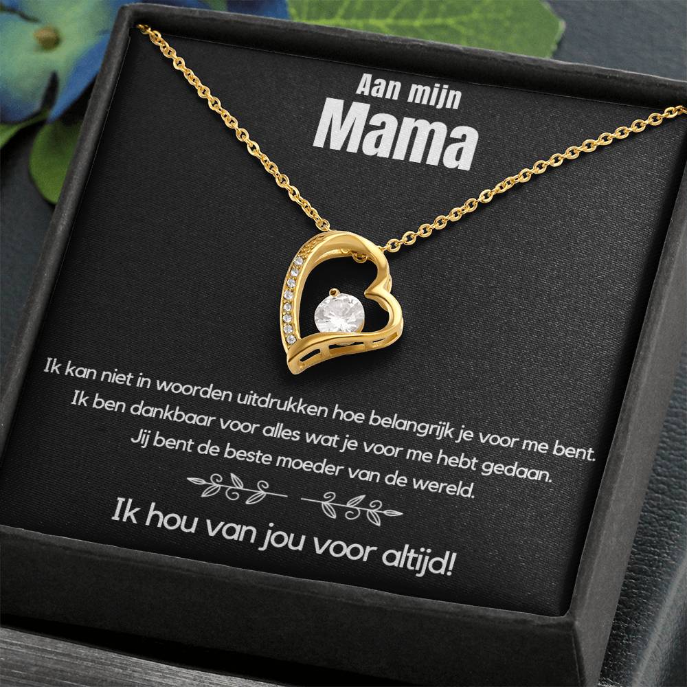 Aan Mijn Mama - Ik hou van jou voor altijd - Hart ketting - CustomLove.nl