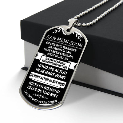 Aan mijn zoon - Mijn Mooiste Hoofdstuk - Luxe Dog Tag Ketting