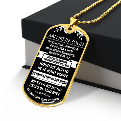 Aan mijn zoon - Mijn Mooiste Hoofdstuk - Luxe Dog Tag Ketting