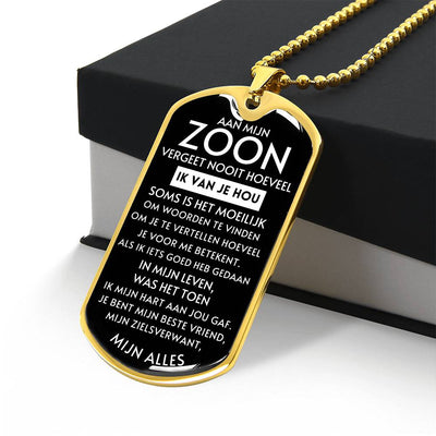 Aan mijn zoon - Mijn Alles - Luxe Dog Tag Ketting