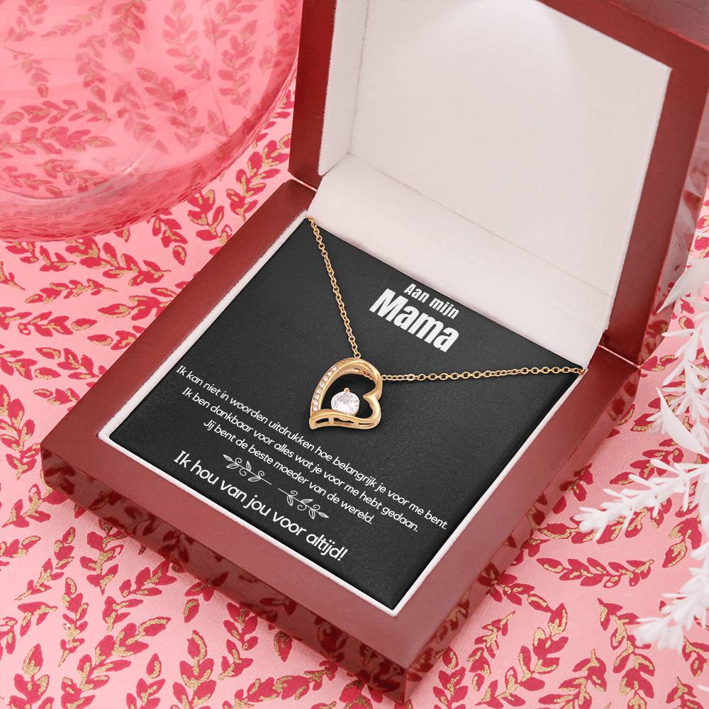 Aan Mijn Mama - Ik hou van jou voor altijd - Hart ketting - CustomLove.nl