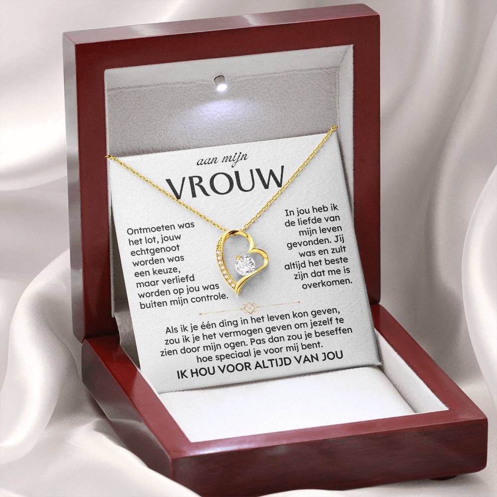 Aan Mijn Vrouw - Ik hou altijd en voor altijd van jou - Hart ketting - CustomLove.nl