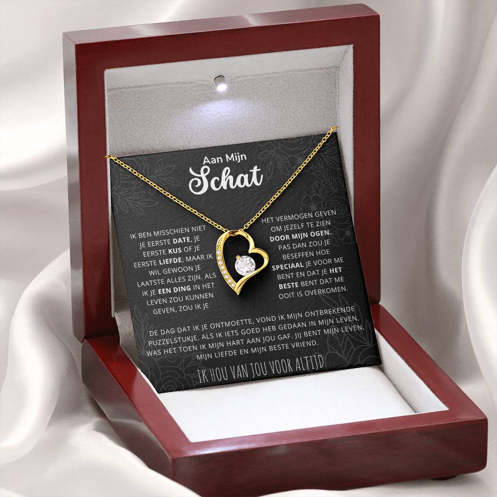 Aan Mijn Schat - Jij bent mijn liefde, mijn leven, mijn beste vriend - Hart Ketting - CustomLove.nl