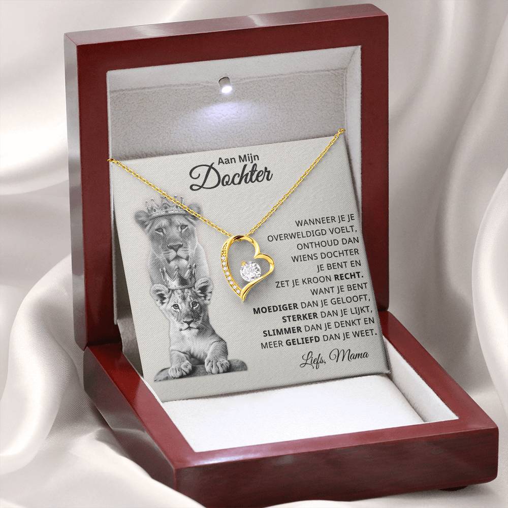 Aan Mijn Dochter - Je bent moediger, sterker, slimmer en geliefd - Hart ketting - CustomLove.nl