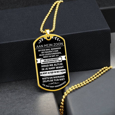 Aan mijn zoon - Mijn Mooiste Hoofdstuk - Luxe Dog Tag Ketting