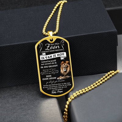 Aan mijn zoon - Geloof in jezelf - Luxe Dog Tag Ketting