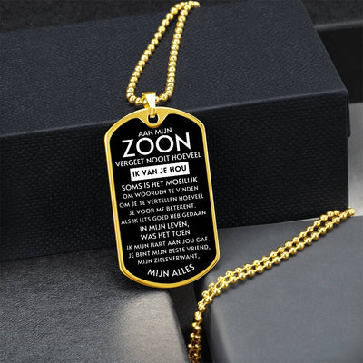 Aan mijn zoon - Mijn Alles - Luxe Dog Tag Ketting