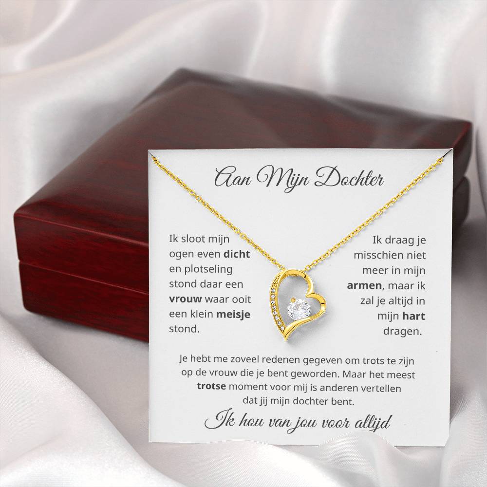 Aan Mijn Dochter - Ik Ben Trots Op Je - Hart Ketting - CustomLove.nl