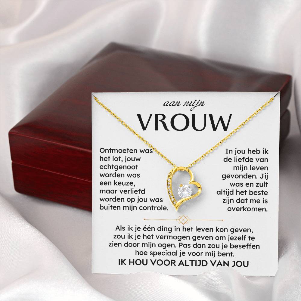 Aan Mijn Vrouw - Ik hou altijd en voor altijd van jou - Hart ketting - CustomLove.nl