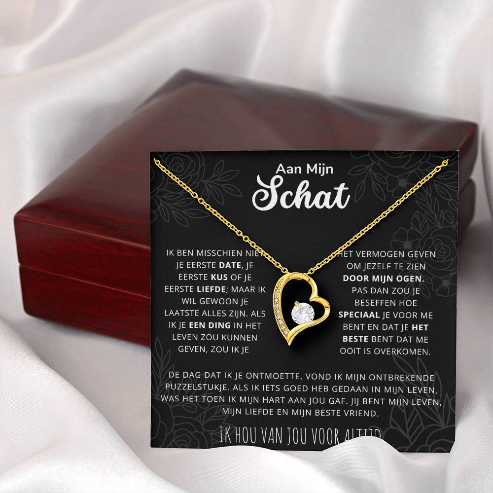 Aan Mijn Schat - Jij bent mijn liefde, mijn leven, mijn beste vriend - Hart Ketting - CustomLove.nl