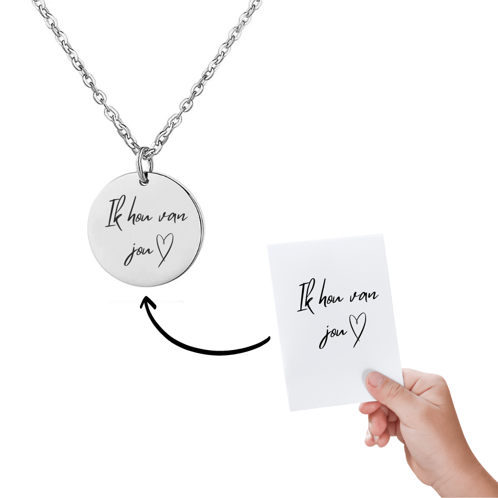 Handschrift/Tekening Coin Ketting