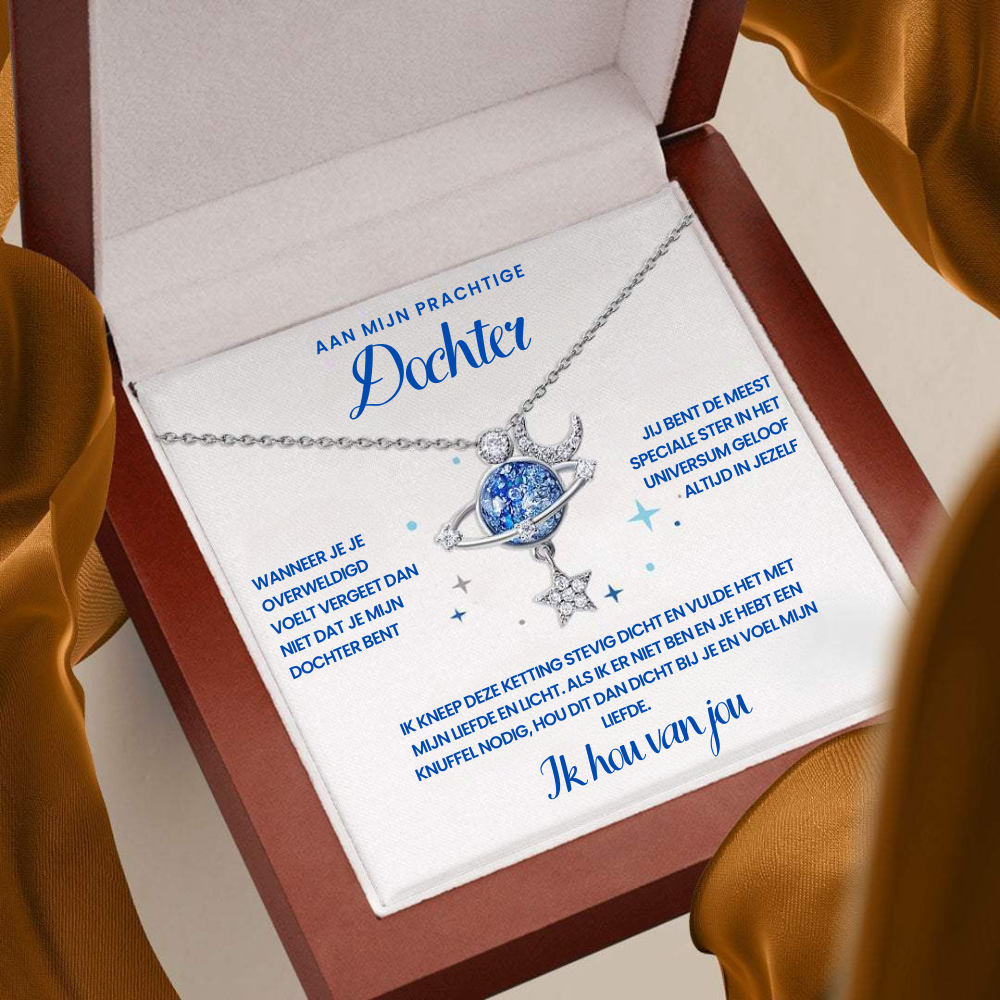 Dochter | Speciale Ster | Sterling Zilver Ketting | Gratis Ring - CustomLove.nl