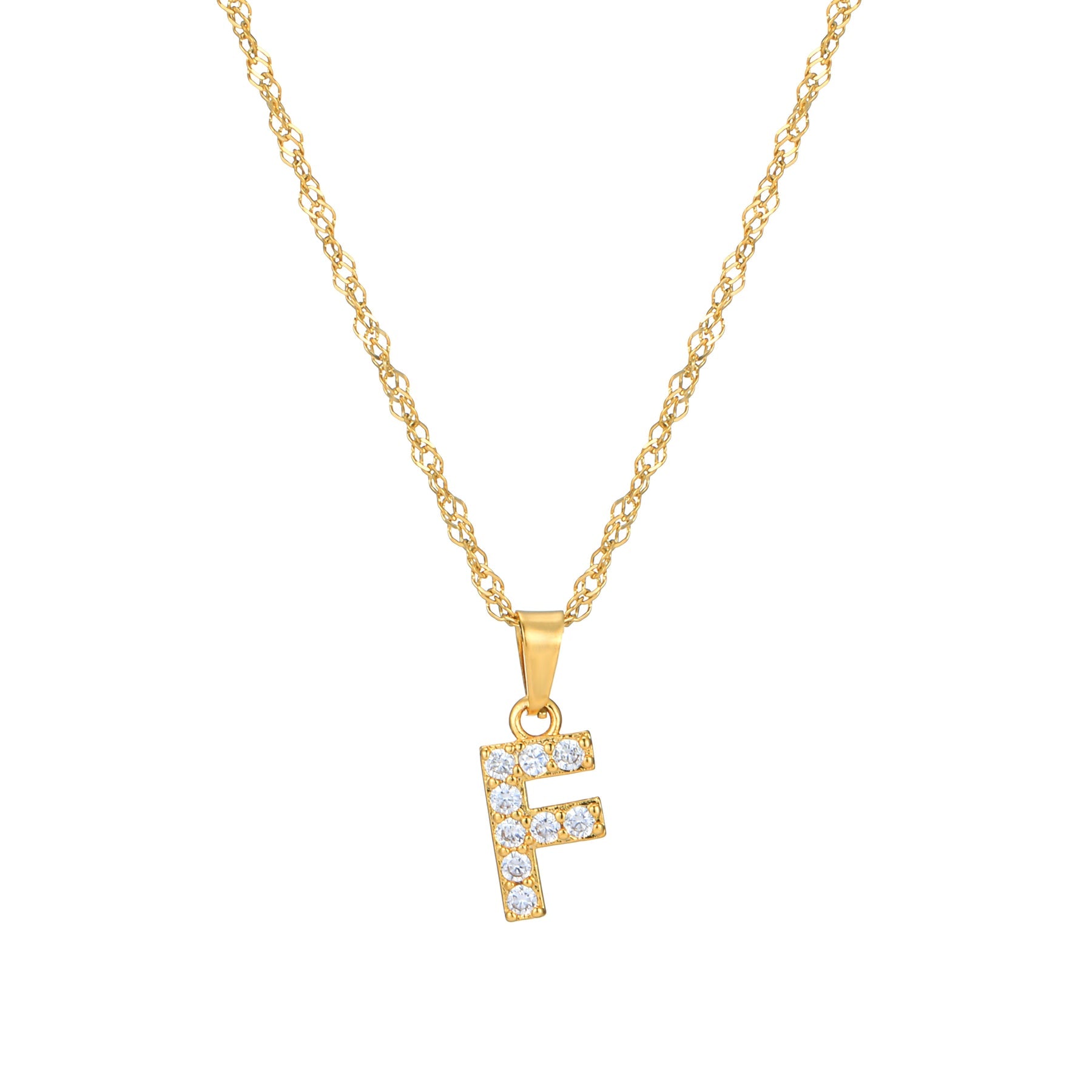 Letter Ketting met Zirkonia