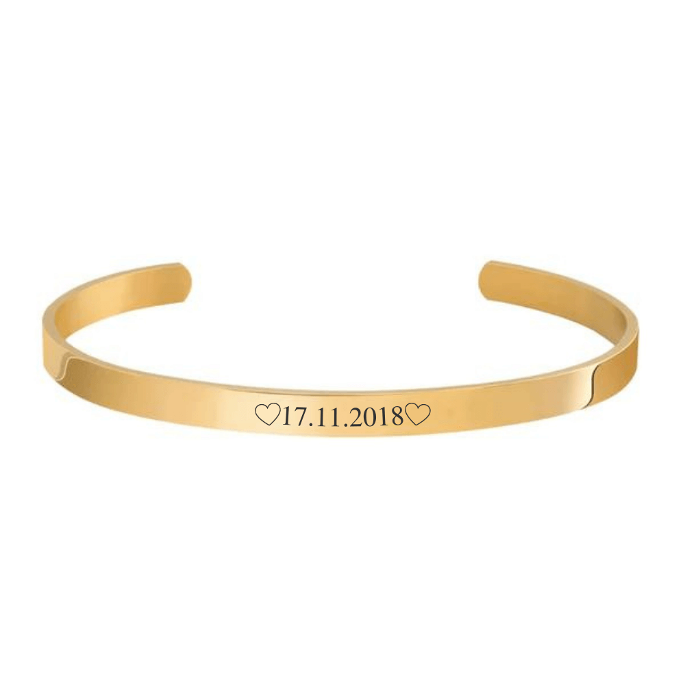 Gegraveerde Bangle Met Datum - CustomLove.nl
