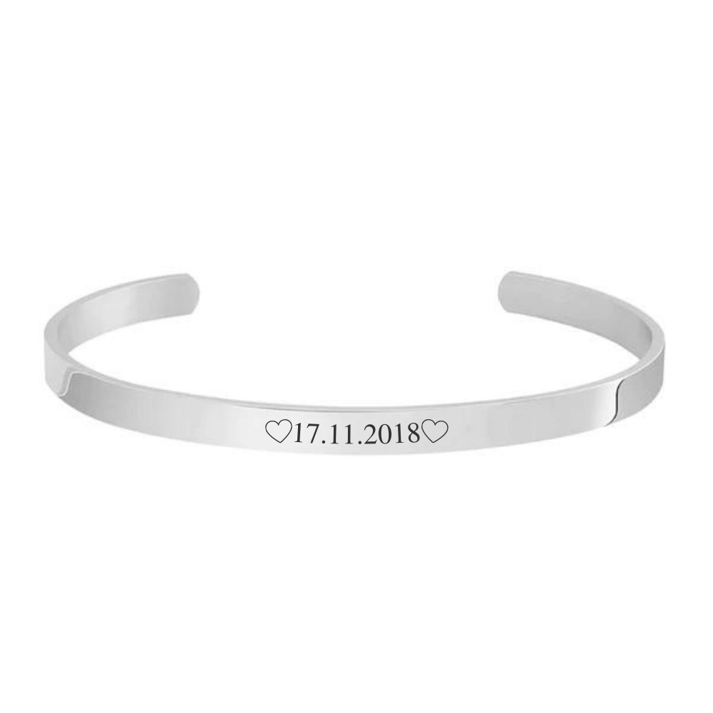 Gegraveerde Bangle Met Datum - CustomLove.nl