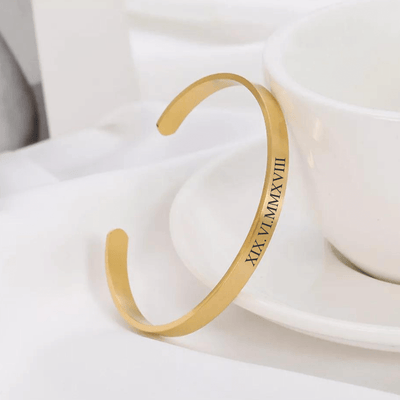 Gegraveerde Bangle Met Romeinse Cijfers - CustomLove.nl