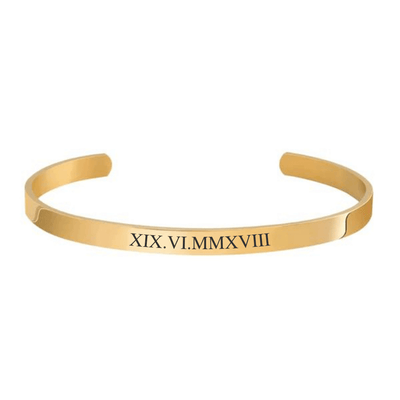Gegraveerde Bangle Met Romeinse Cijfers - CustomLove.nl