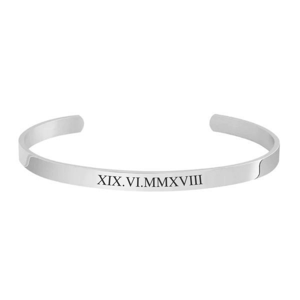 Gegraveerde Bangle Met Romeinse Cijfers - CustomLove.nl
