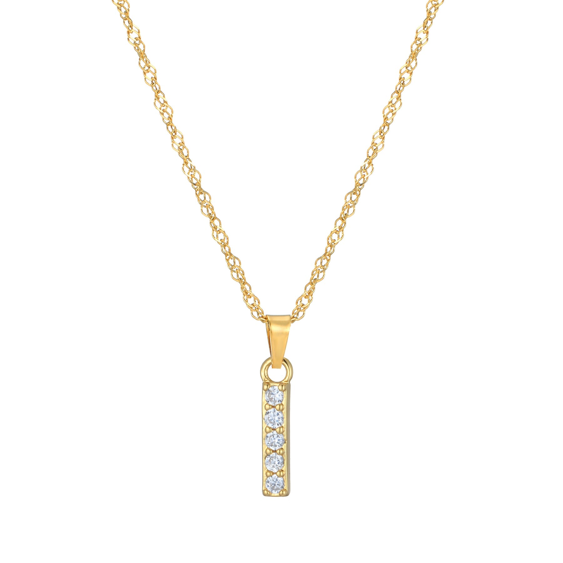 Letter Ketting met Zirkonia