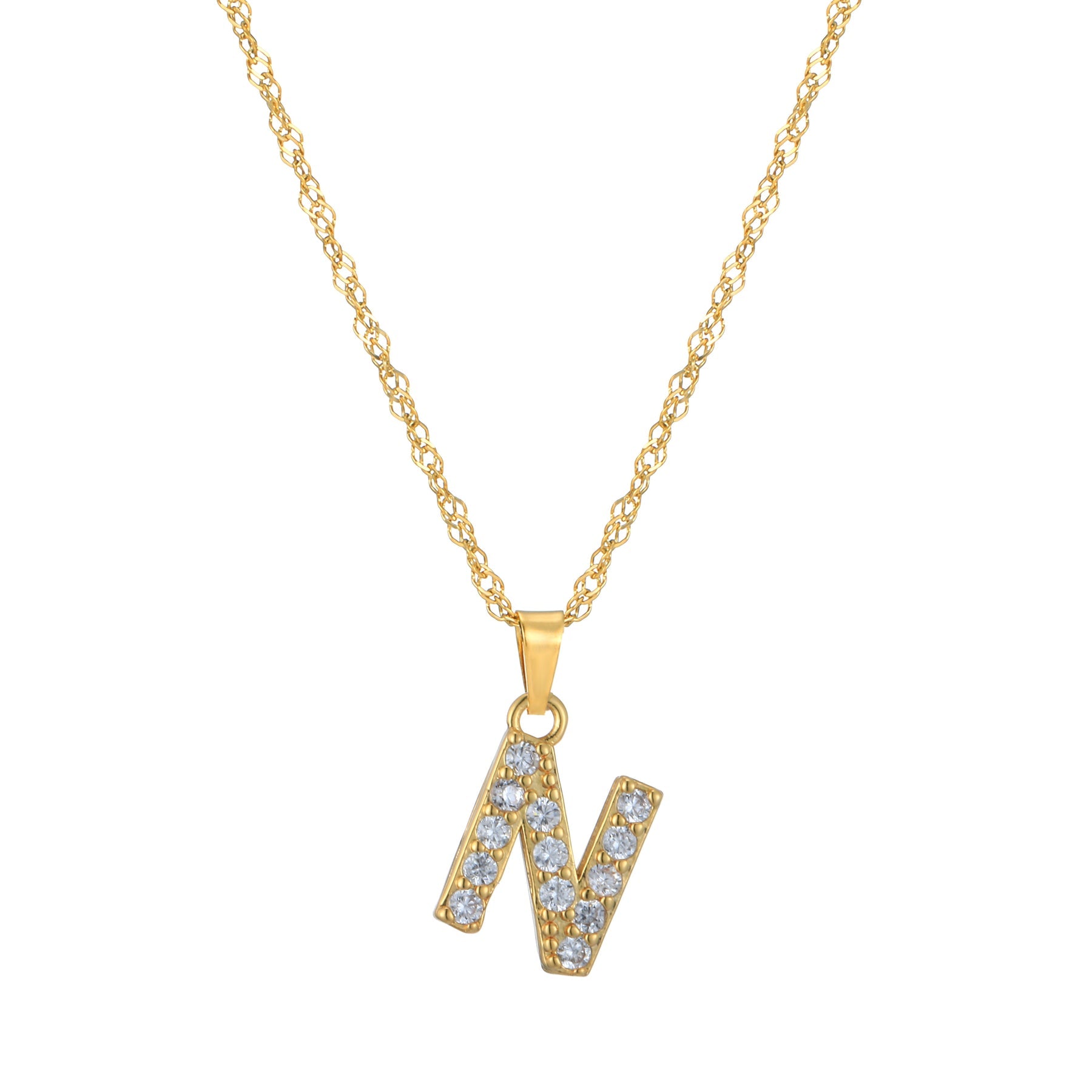 Letter Ketting met Zirkonia