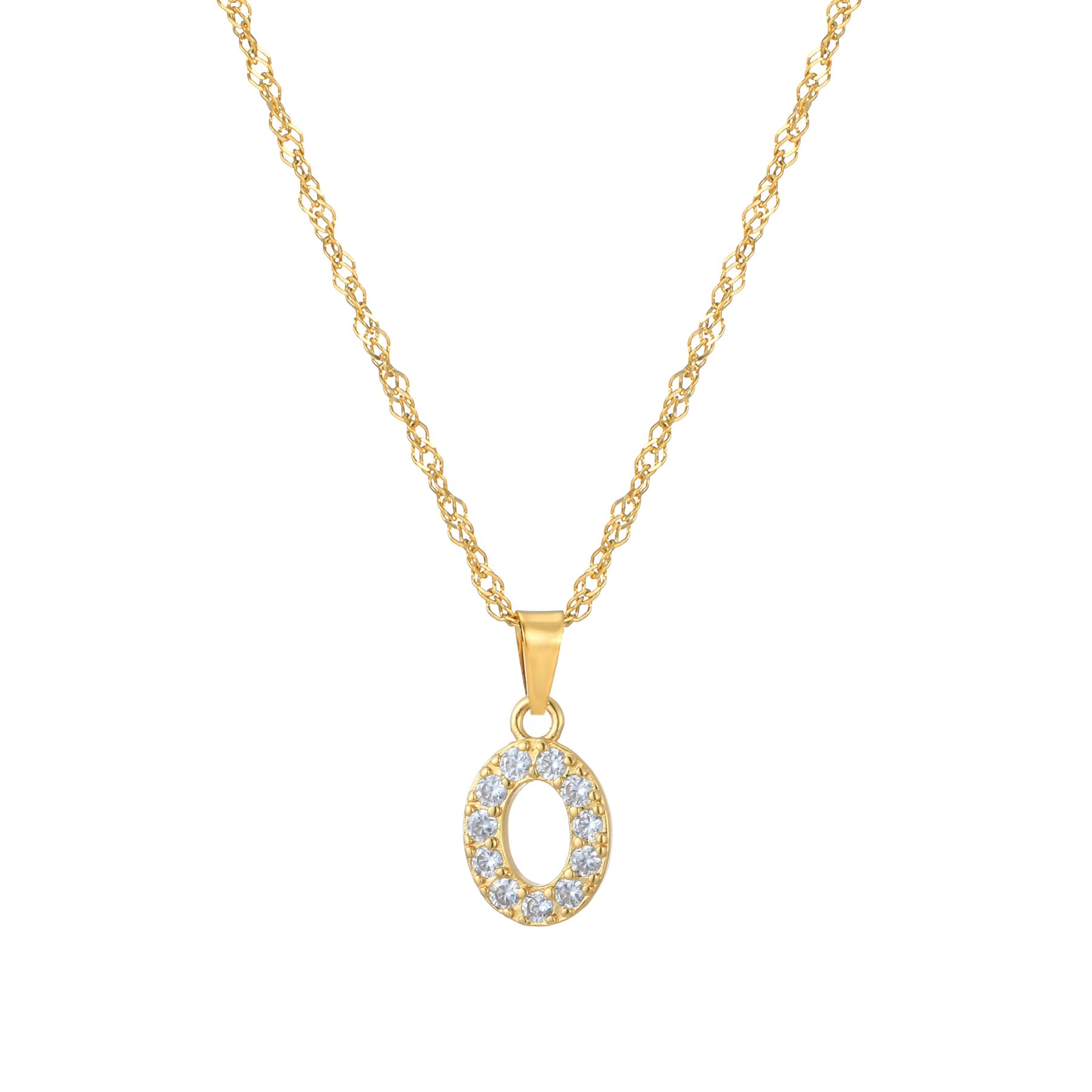 Letter Ketting met Zirkonia