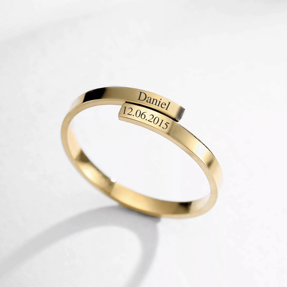 Gegraveerde Ring met Naam en Datum